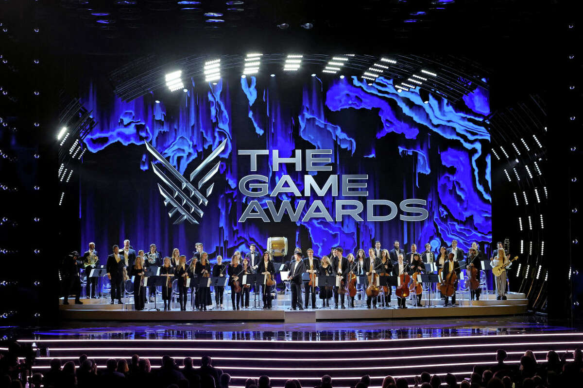 LOS ANGELES, CALIFORNIA - DECEMBER 09: The Game of the Year award is presented onstage during The Game Awards 2021 at Microsoft Theater on December 09, 2021 in Los Angeles, California. (Photo by Kevin Winter/Getty Images)