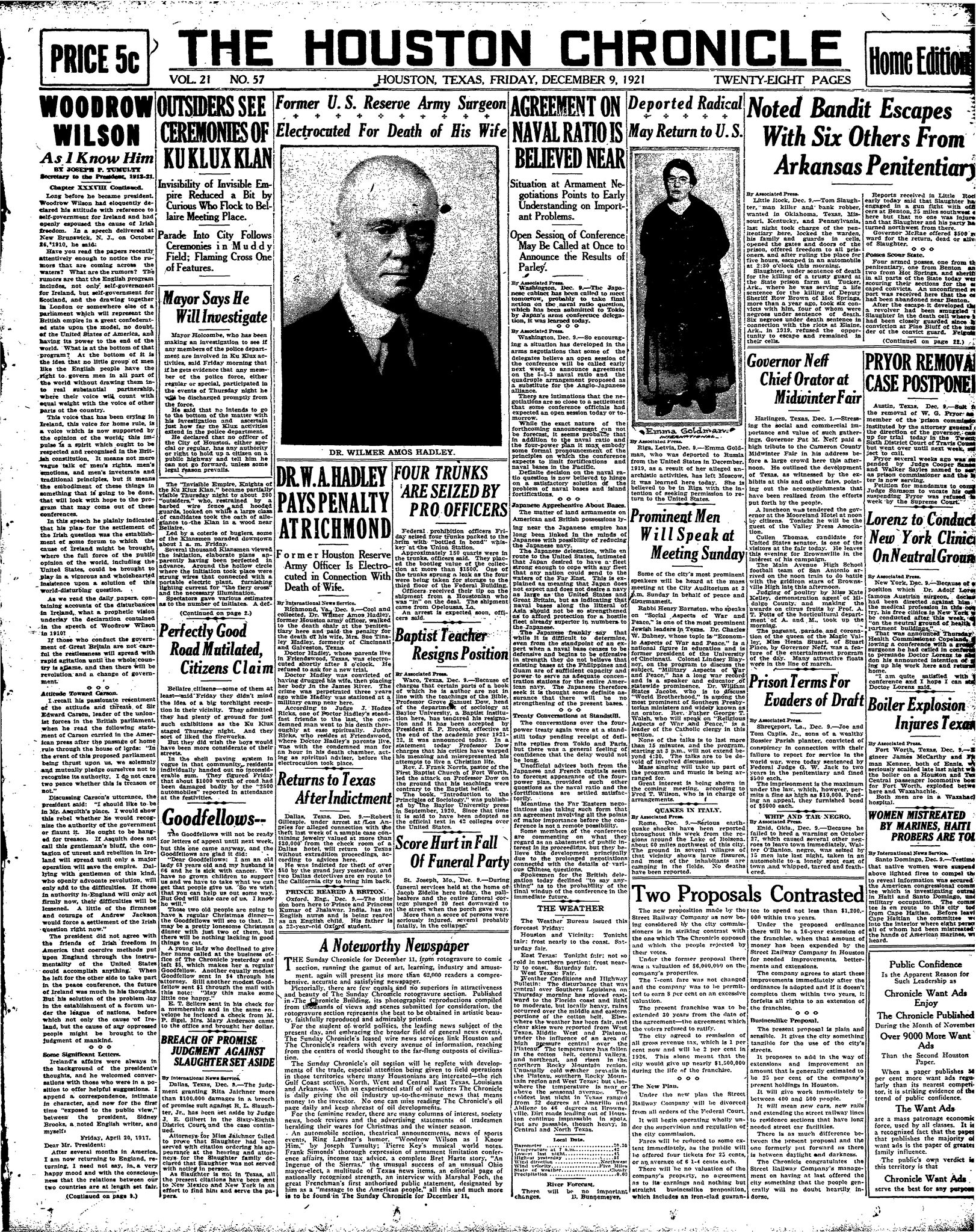 Houston Chronicle Obit