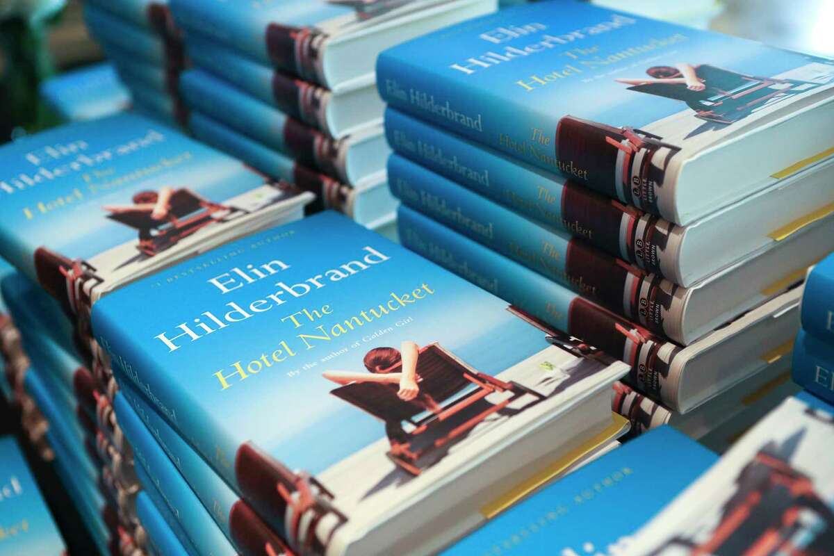 Author Elin Hilderbrand’s book “The Hotel Nantucket” is seen during The John Cooper School’s annual Signatures Author Series at The Woodlands Waterway Hotel & Convention Center, Friday, Dec. 9, 2022, in The Woodlands.