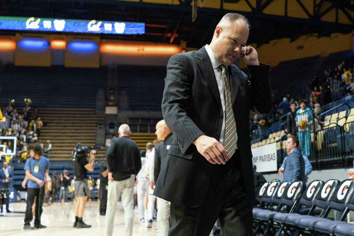 Cal Bears Head Coach Mark Fox leaves the court after a defeat to Butler at Haas Pavilion in Berkeley, California on Saturday, December 10, 2022. Butler defeated the Bears 82-58.