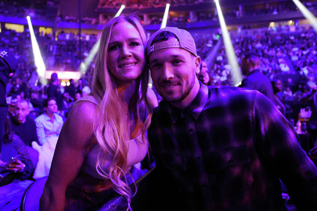 Carlos Correa at UFC 271 in Houston with Astros teammates