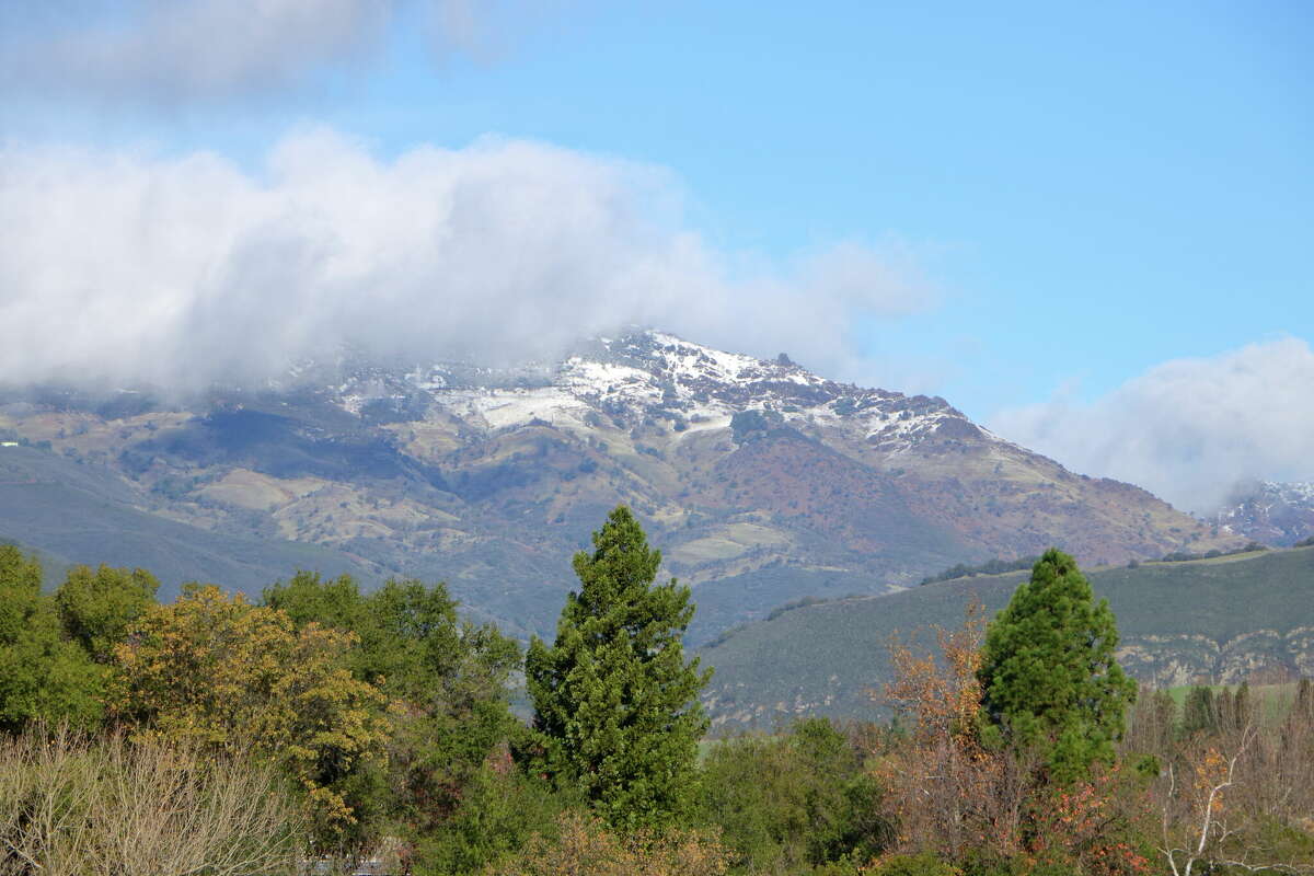 A stock photo of a dusting of snow on Mount Diablo. 