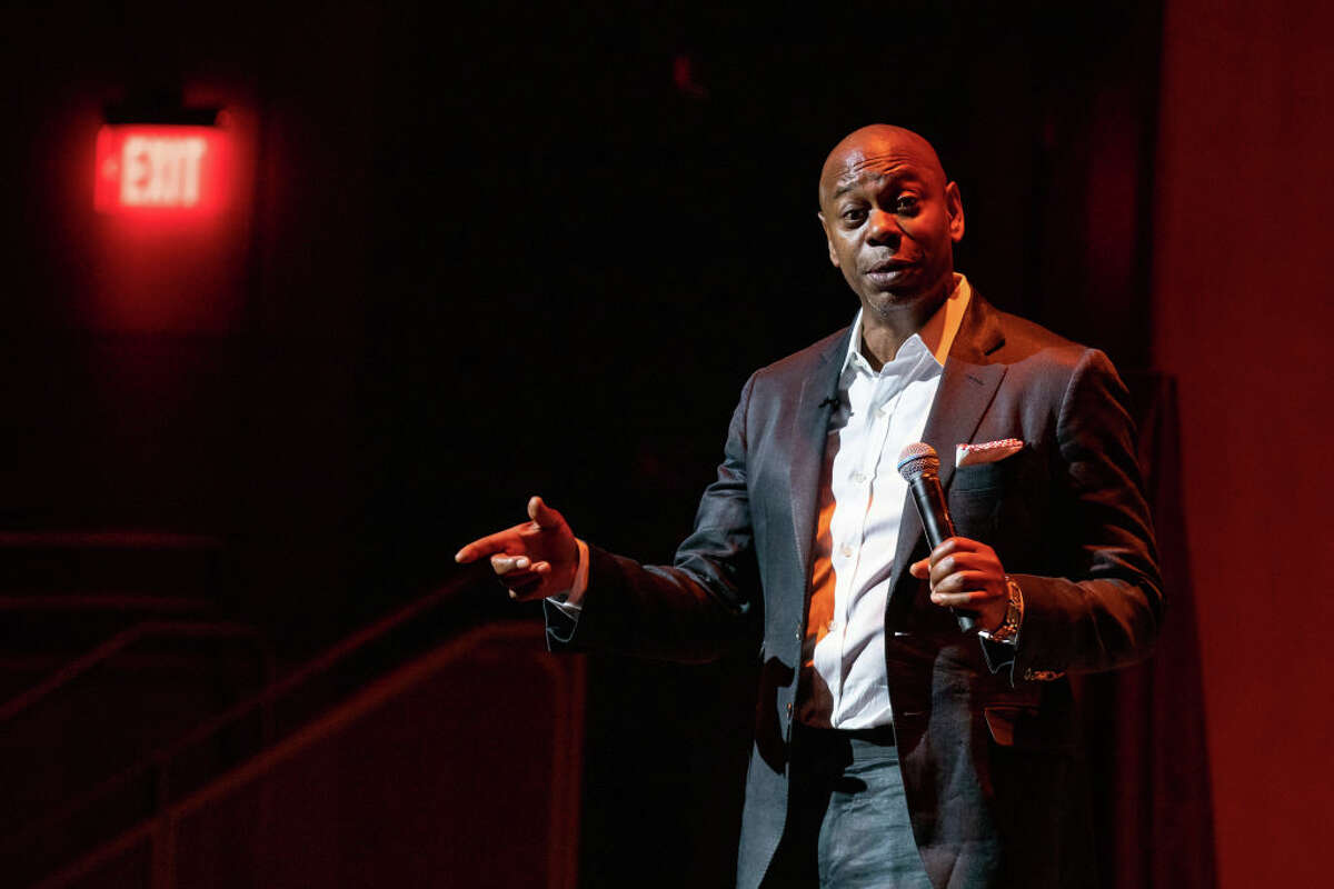Comedian Dave Chappelle speaks at the dedication of the theater at the Duke Ellington School of the Arts in Washington, D.C., on June 20, 2022.