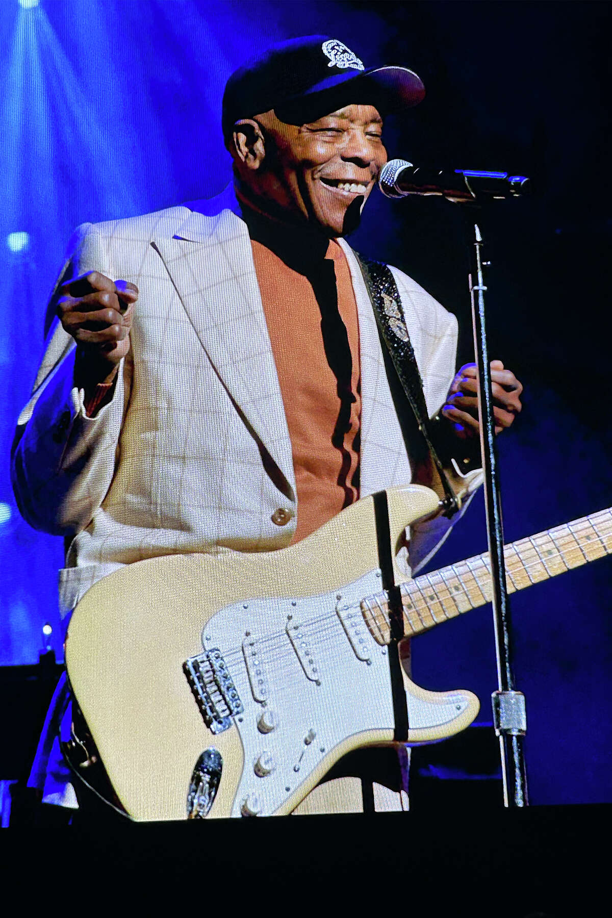 Legendary musician Buddy Guy performing during the Jim Irsay Collection at Bill Graham Civic Auditorium in San Francisco, on Dec. 10, 2022.