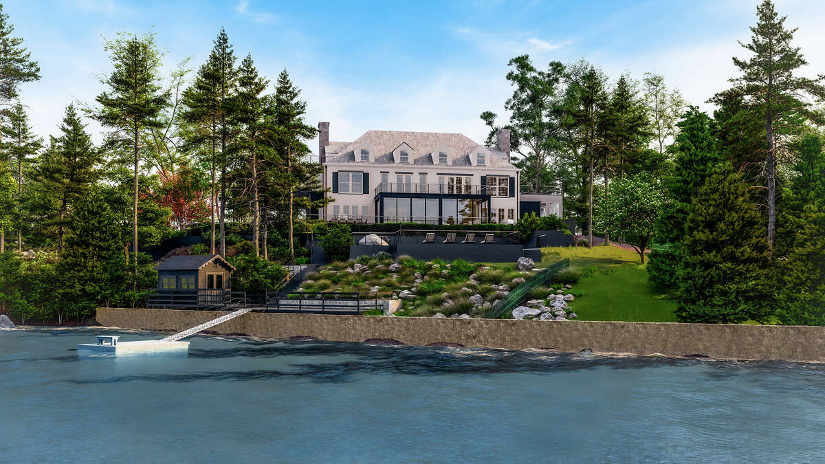 A rendering of the final design for 1 Indian Chase Drive in Greenwich.