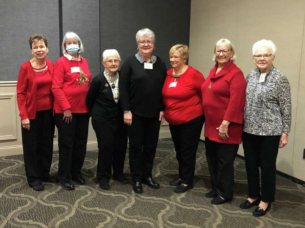 Godfrey Women's Club 2023 Officers pictured left to right are Susan Marshall, Jenny Wyatt, Mary Nickell, Fran Scheurer, Pam Whisler, Judy Roth and Carol Simcox.