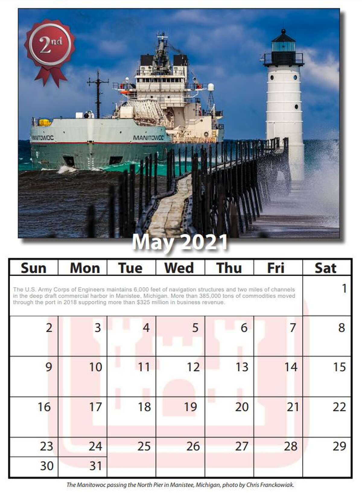 Manistee headlines calendar for second year in a row