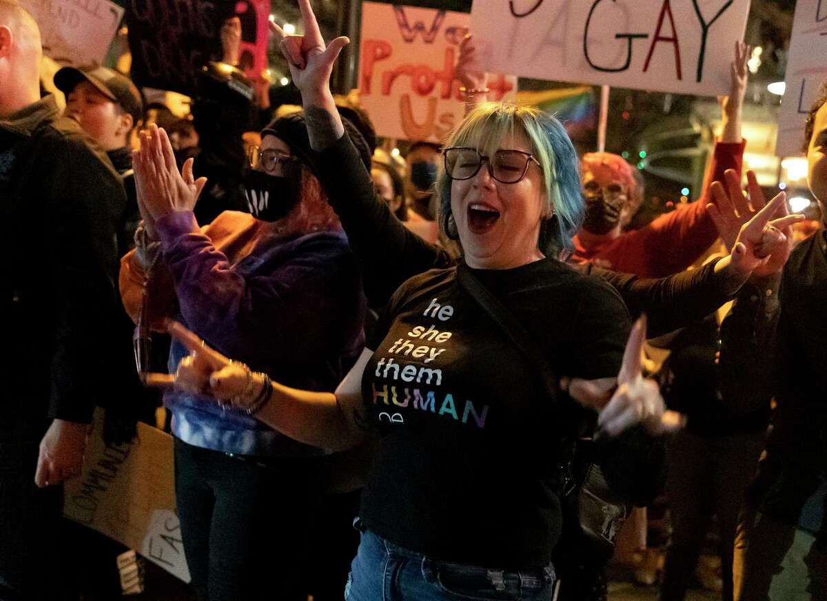 San Antonio’s LBGTQ community organized a counter protest to the group ‘This Is Texas Freedom Force’, that planned an armed, protest of “A Drag Queen Christmas,” at the Aztec Theater.