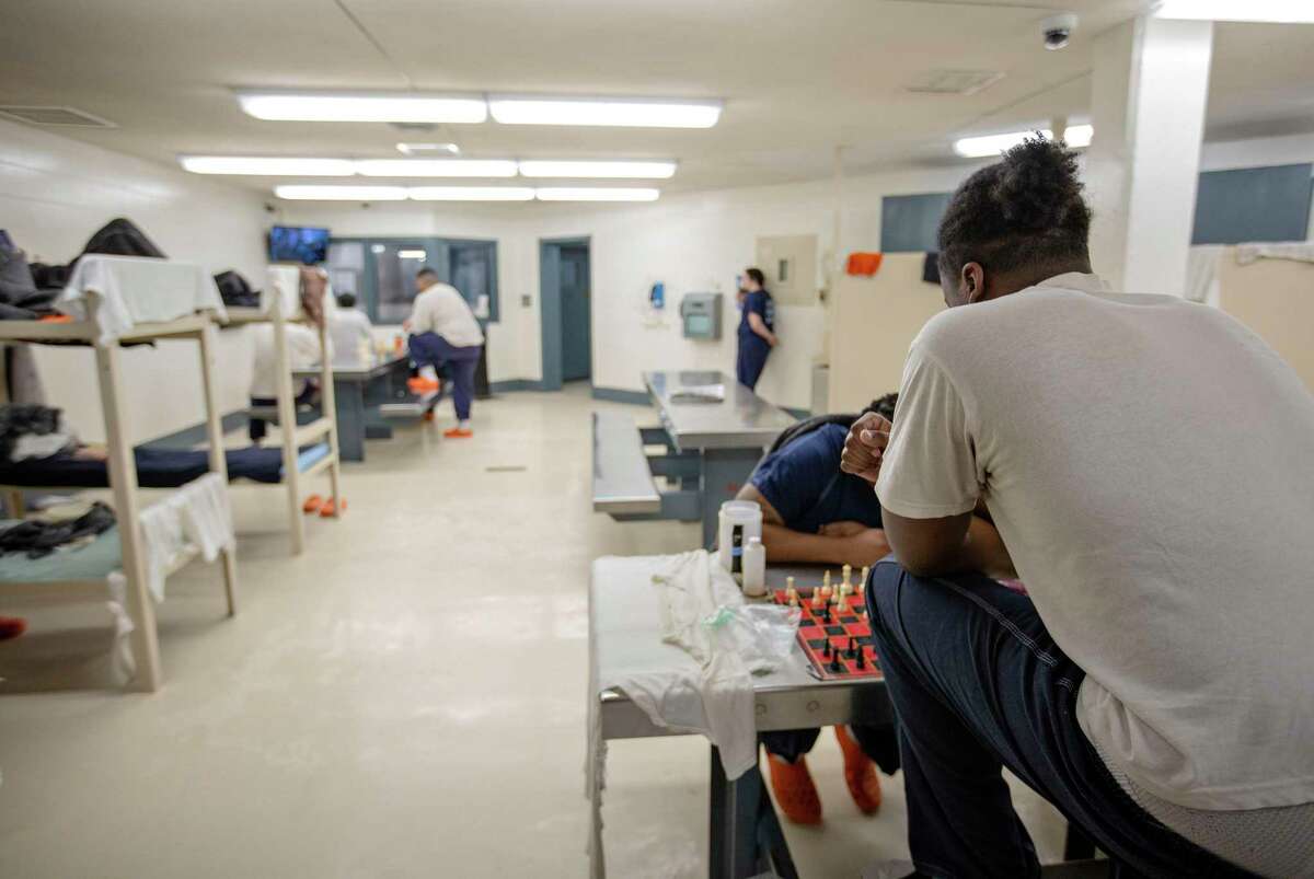 Inmates watch television, read books, play games and do their own thing Dec. 18, 2018, at the Hays County Jail in San Marcos. Hays County Judge Ruben Becerra is calling for transparency after a guard killed an inmate at a Kyle hospital.