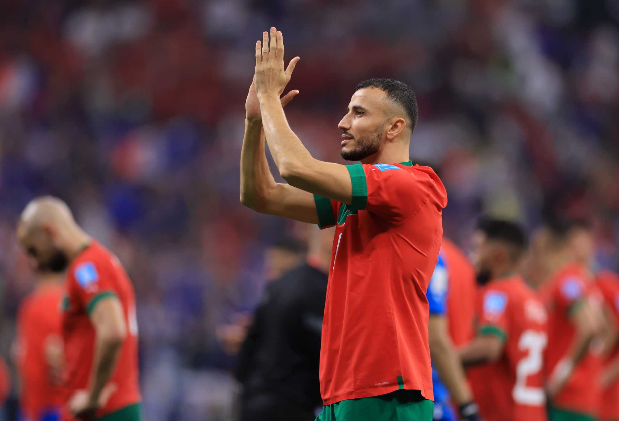 Achraf Hakimi and Romain Saiss of Morocco during the FIFA World Cup  Fotografía de noticias - Getty Images