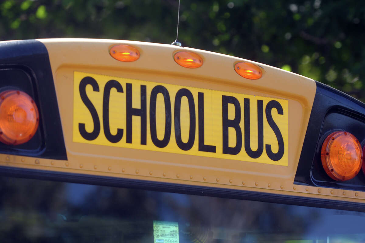 A school bus seen outside the Durham School Services lot in Trumbull, Conn. Sept. 23, 2020.