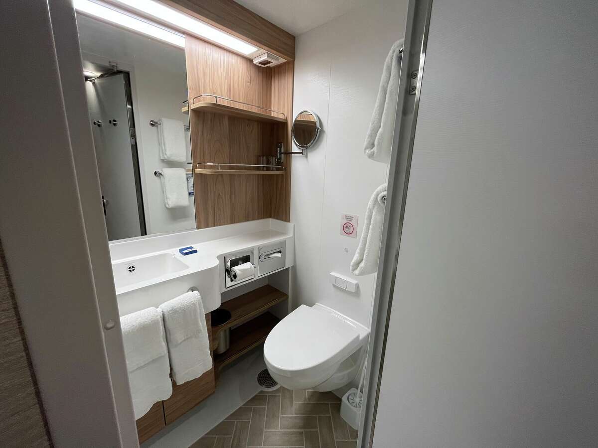 The writer's stateroom bathroom aboard the Carnival Celebration was smaller than what she's experienced on similar-sized ships recently.
