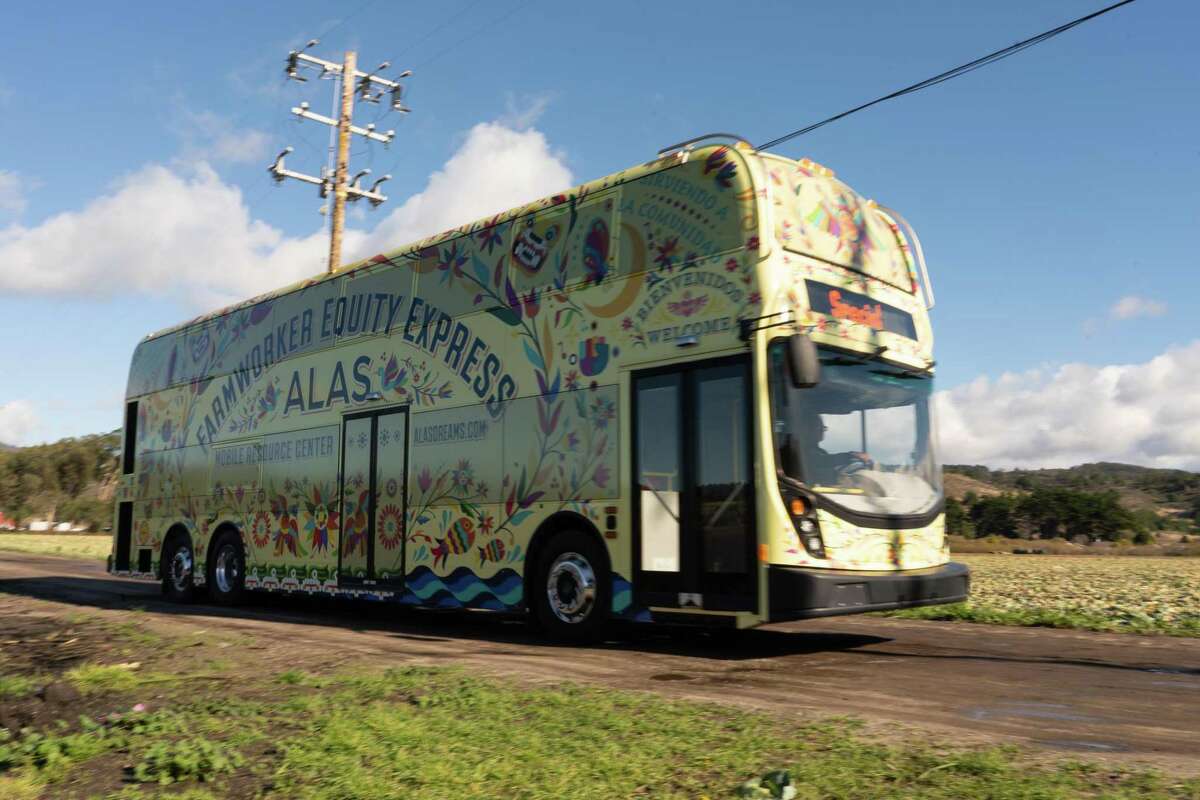 The Farmworker Equity Express bus heads to Cabrillo Farms in Half Moon Bay to offer health care and mental health resources for farmworkers.