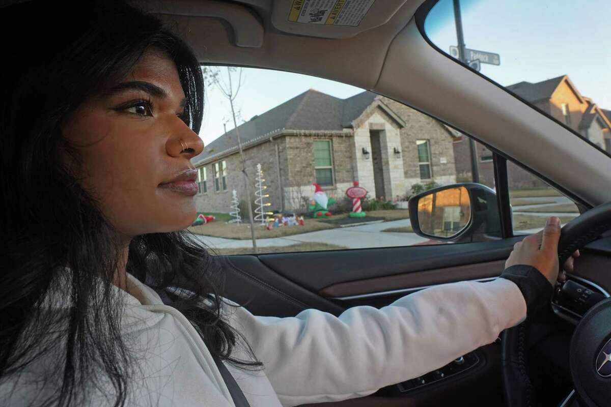 Athulya Rajakumar is pictured in her neighborhood in Aubrey on Wednesday, December 14, 2022. Rajakumar may have to self-deport after living most of her life in America because of the green card backlog for Indians in the U.S.