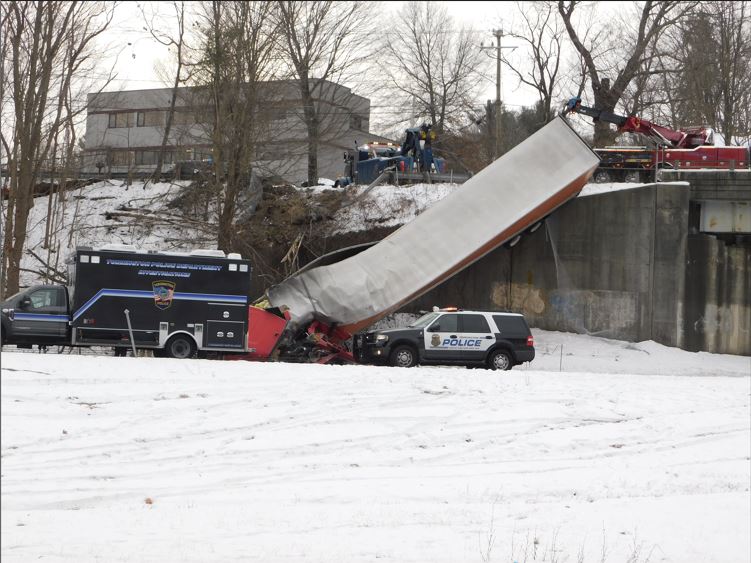 Police Driver Killed After Tractor Trailer Plummets Off Torrington Bridge Trendradars 0349