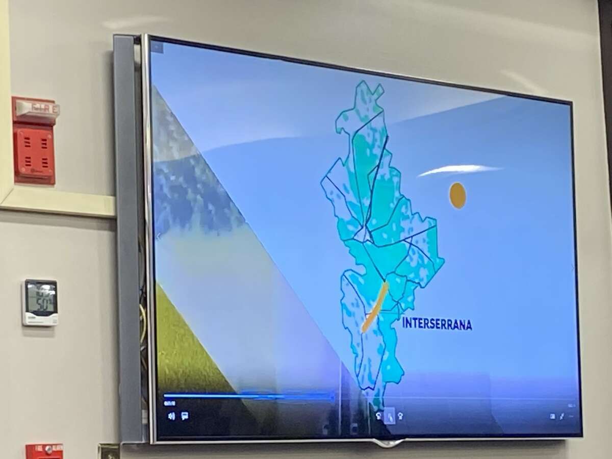 A video highlighting the importance of Colombia as an international trade port at Laredo was shown during a conference on Port Colombia and Nuevo Leon held at City Hall on Dec. 14, 2022.