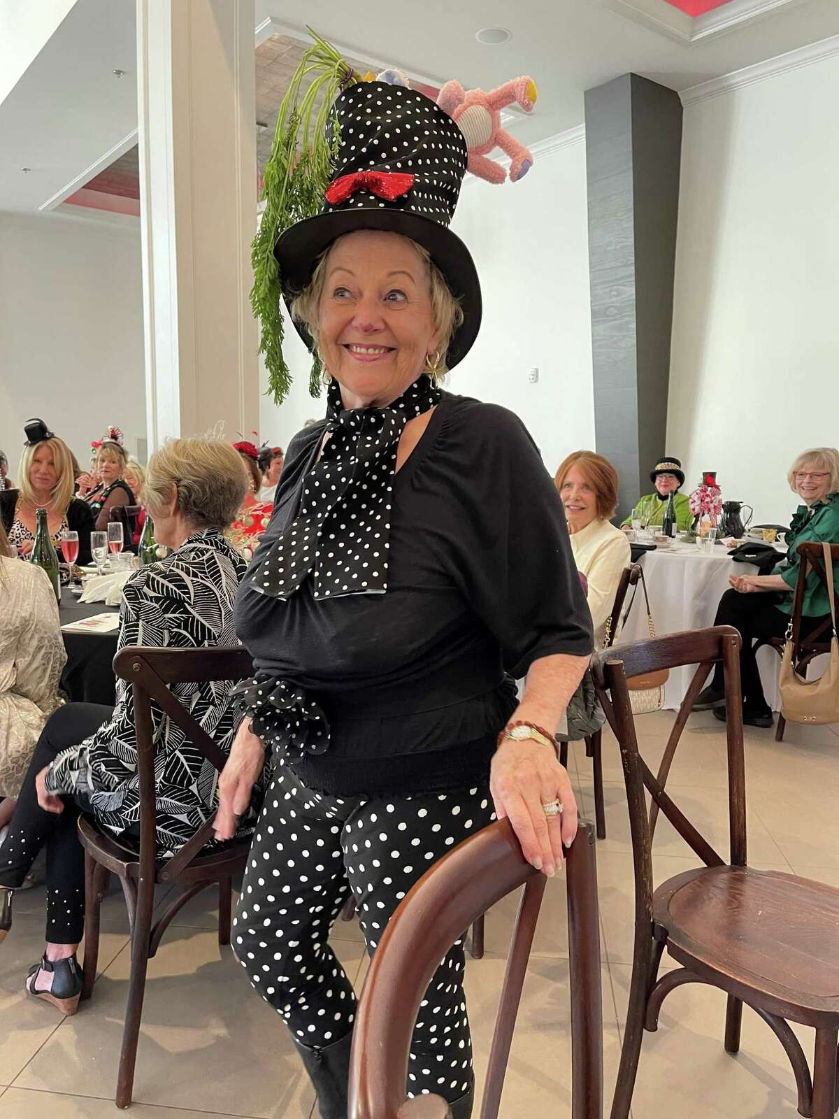 Mary Ann Carson won the “Silliest Hat” at the tea.