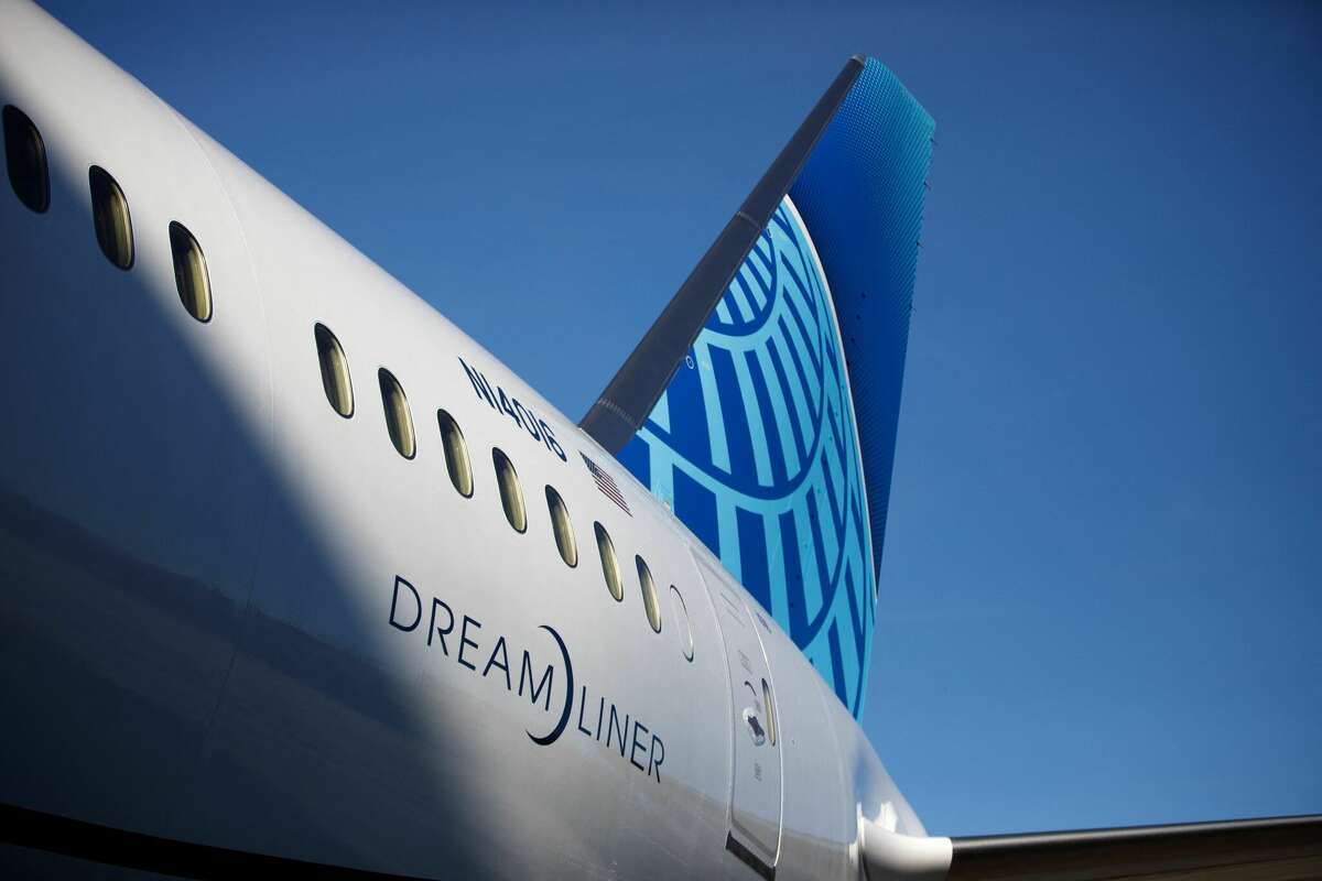 The exterior of a 787 Dreamliner at the Boeing manufacturing facility in North Charleston, on December 13, 2022.