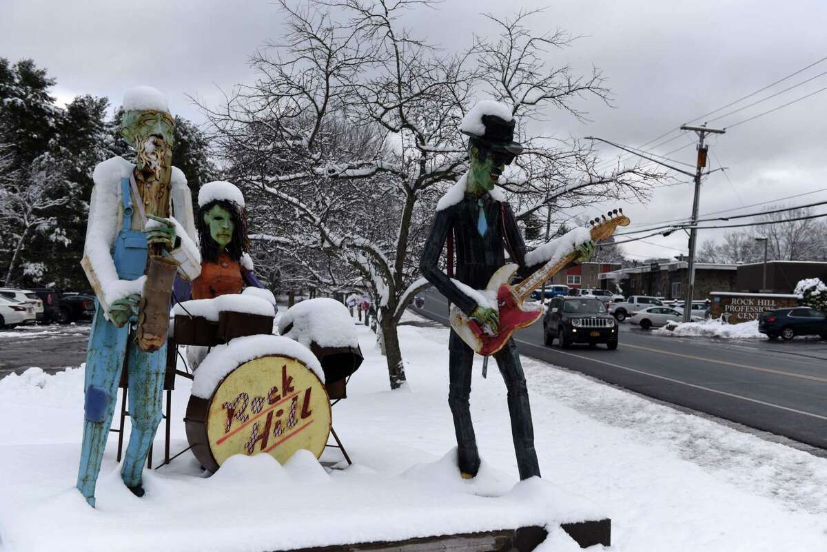 Artwork along Rock Hill Drive greets visitors to the hamlet where Robert Hoagland lived since 2013. Photographed Monday, Dec. 12, 2022.