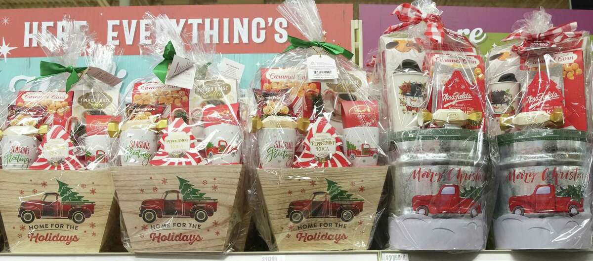 Pre-made gift baskets available at HEB.