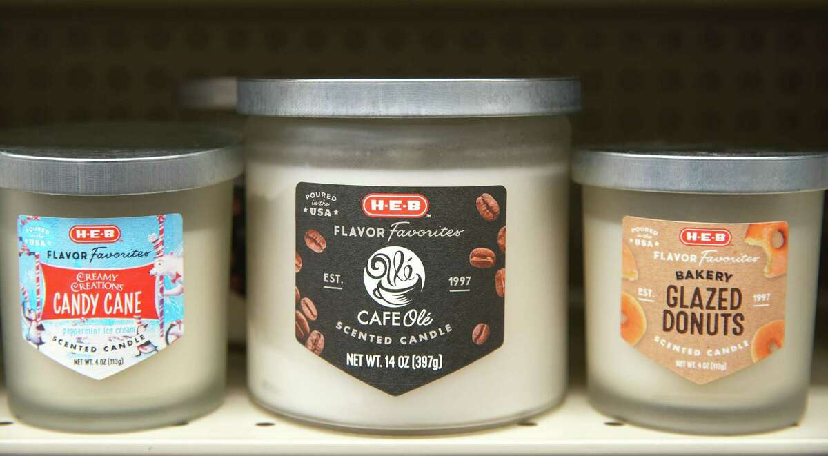 HEB-themed candles available for gift-giving.