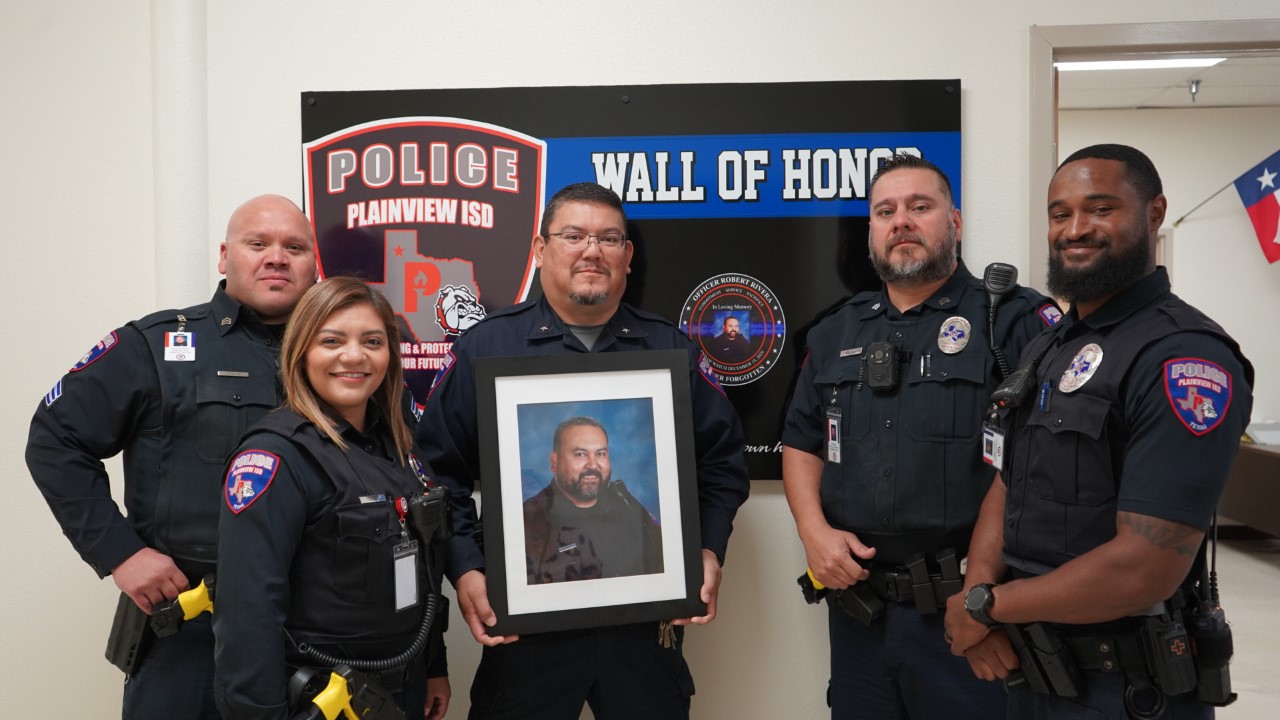 PISD Police Department recognize Robert Rivera on Wall of Honor