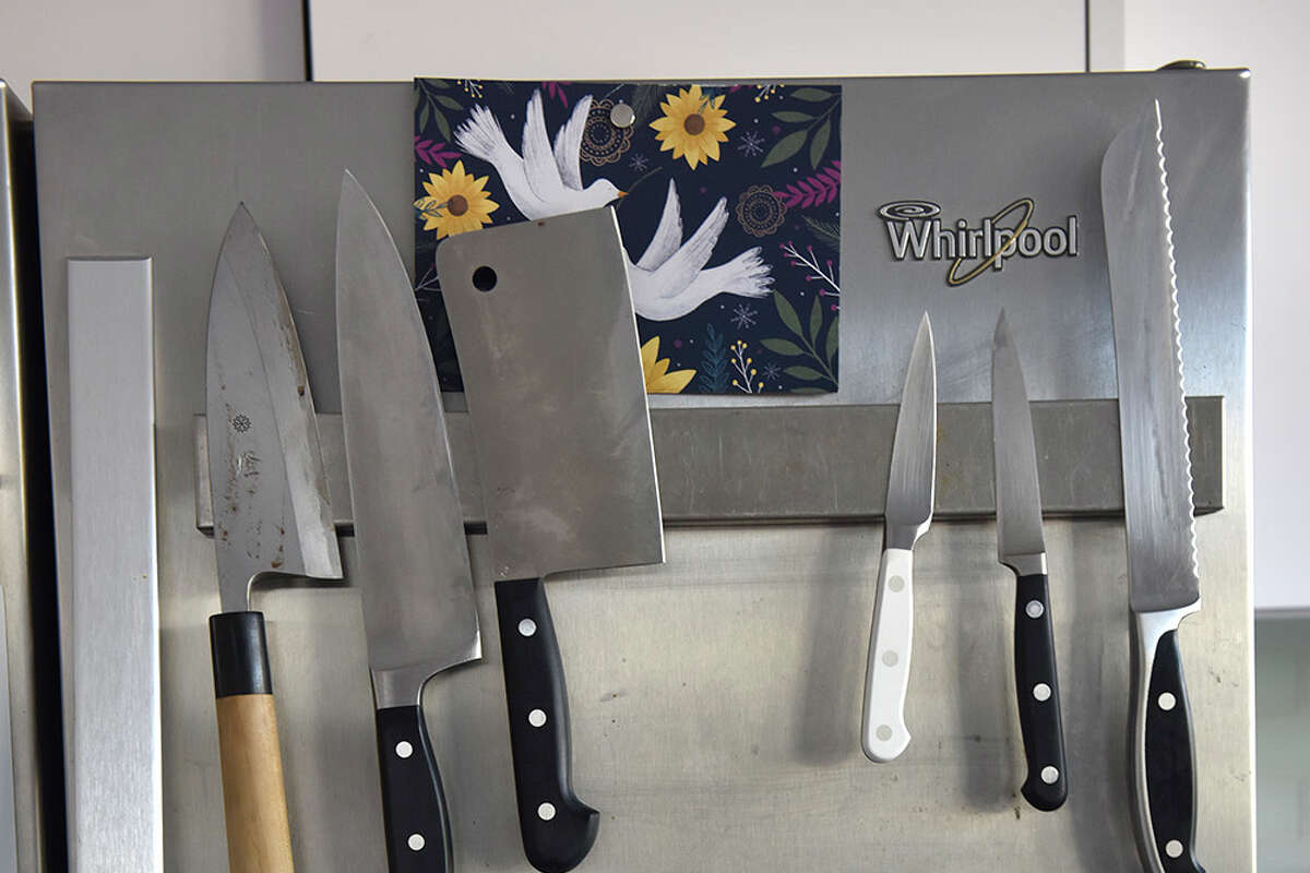 View of chef Anna Voloshnya's refrigerator.