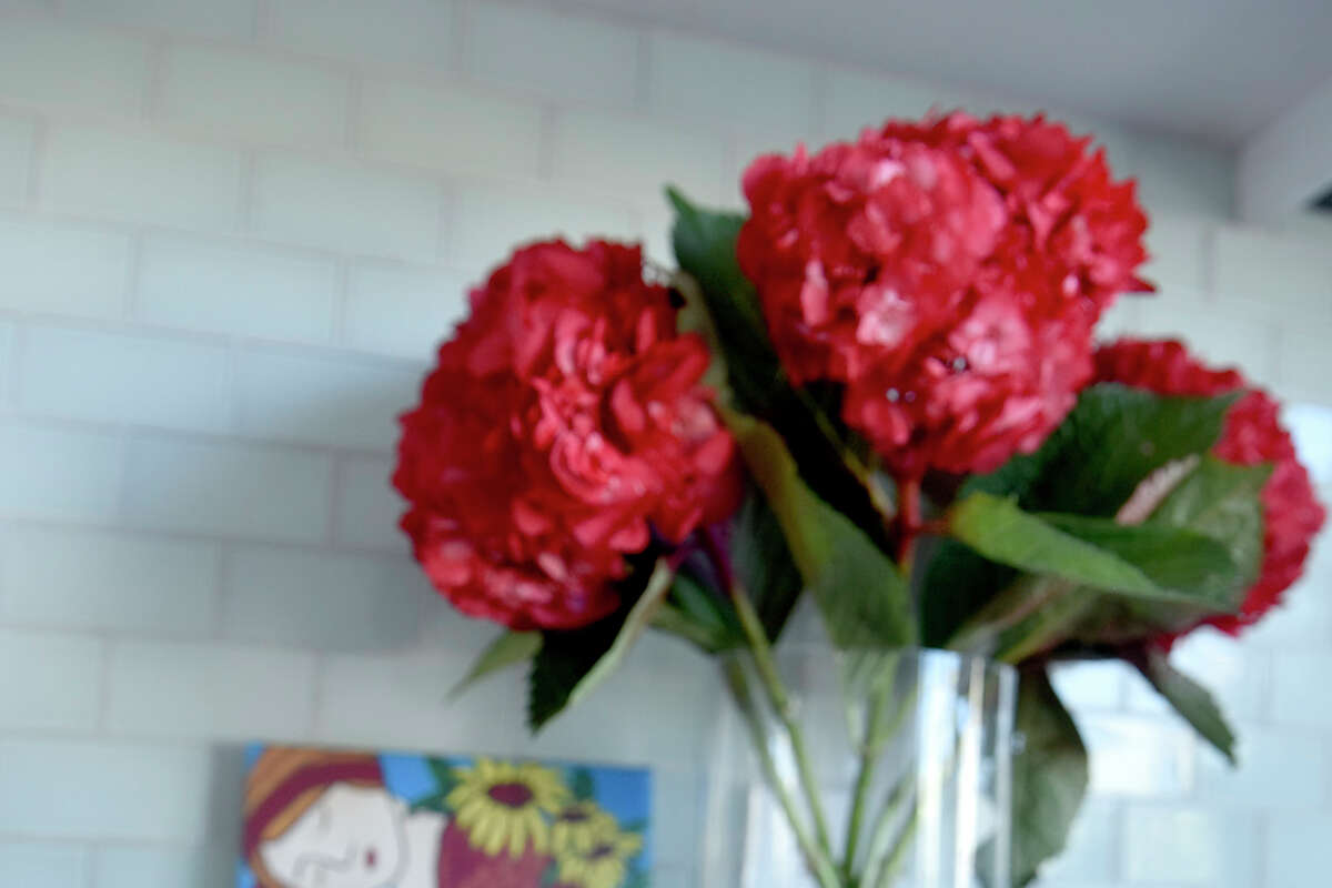 Fresh bread and flowers in chef Anna Voloshnya's kitchen.