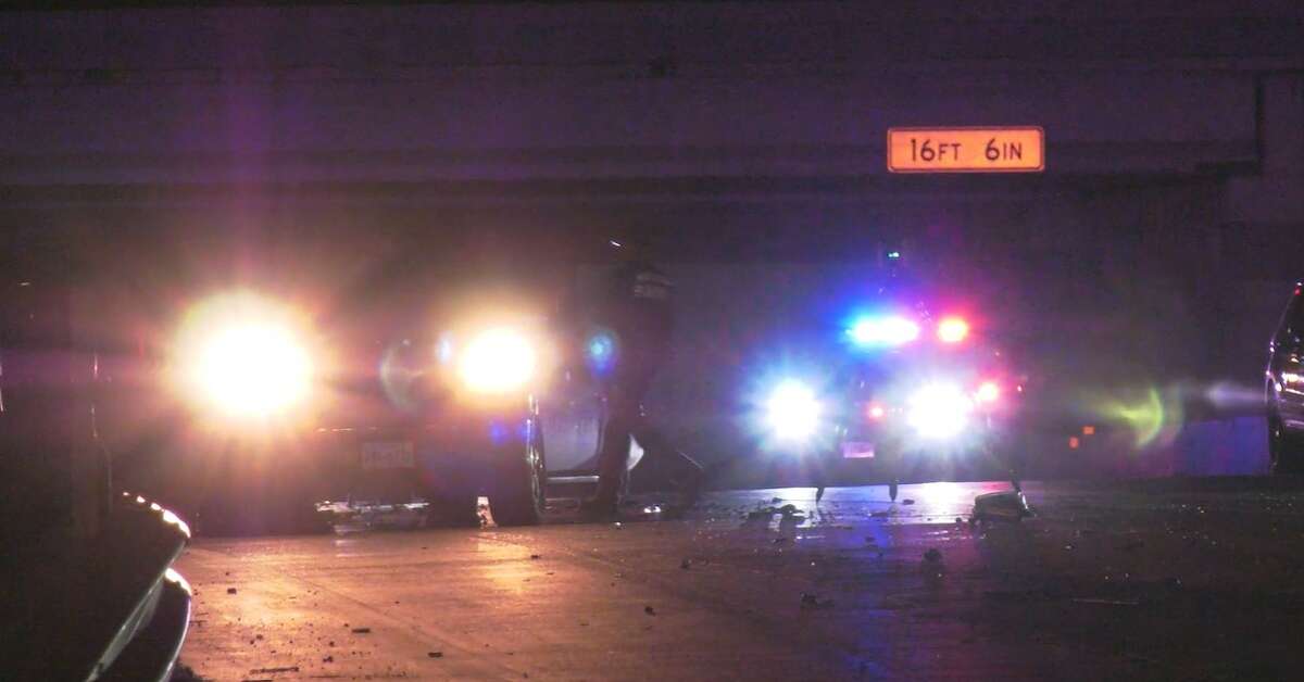 One person died and two were injured in a crash on Gun Freeway early Sunday. 