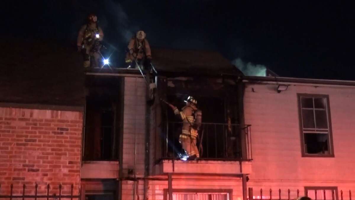 Houston firefighters respond to an apartment fire in northwest Houston.