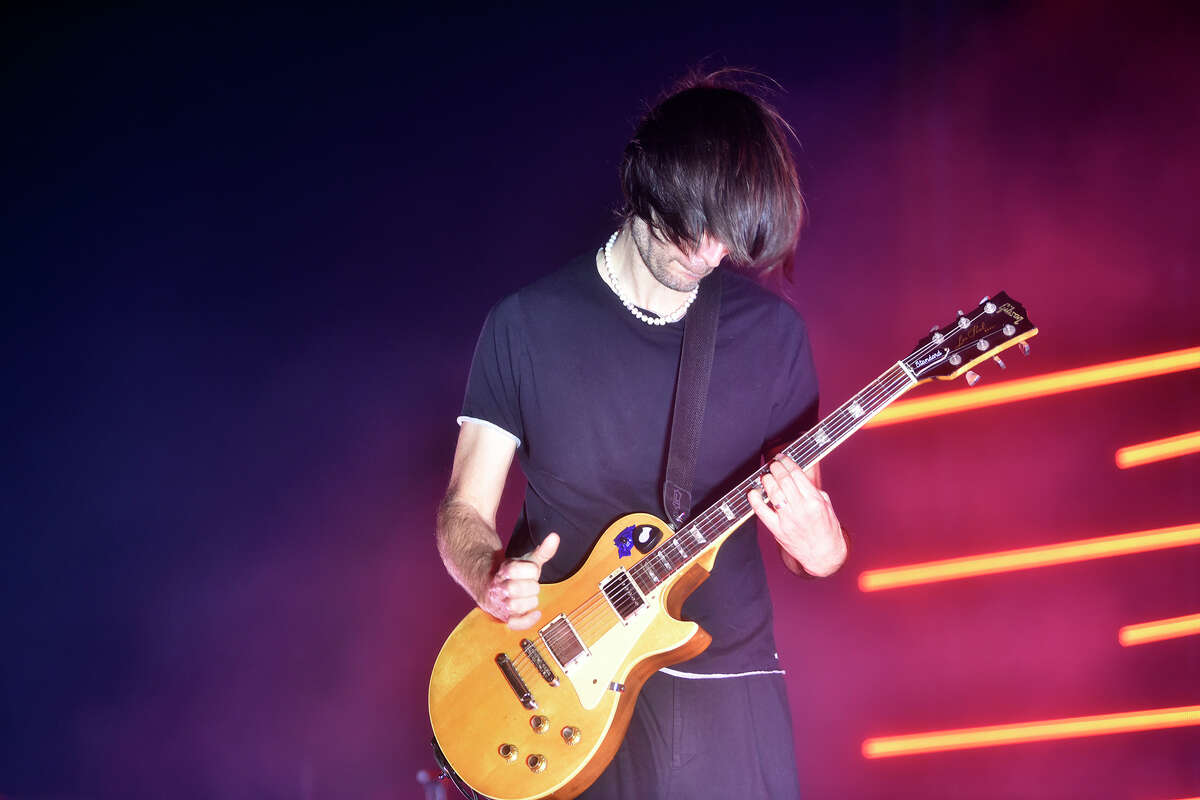 Jonny Greenwood performs with The Smile at the Bill Graham Civic Auditorium in San Francisco, on Sunday, Dec. 18, 2022.