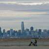 The San Francisco skyline seen from Spirits Alley in Alameda, Calif., Friday, Dec. 9, 2022.