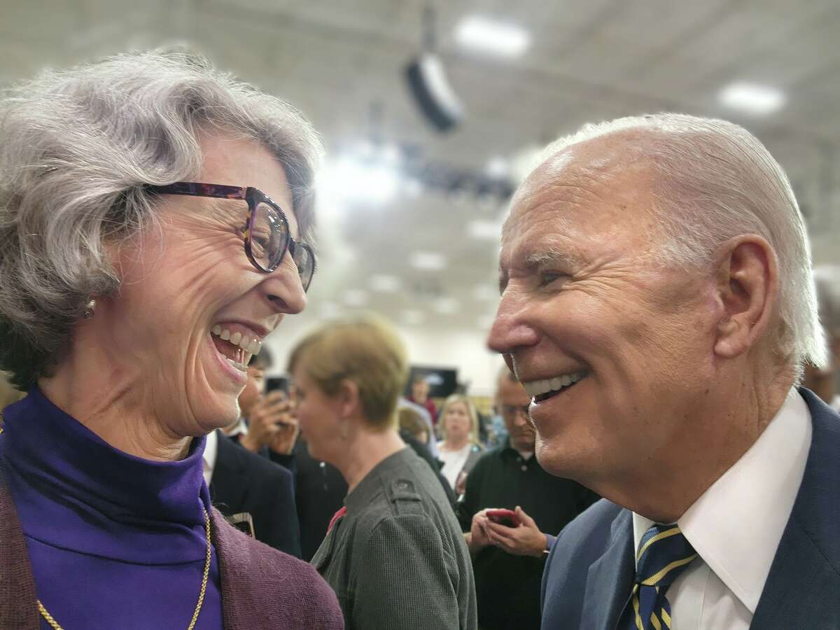 Midland resident Allison Wilcox met President Joe Biden on Nov. 29, 2022 at an event near Bay City. 