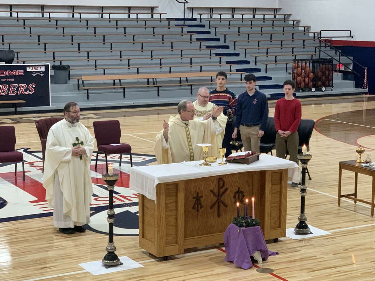 Manistee Catholic Central students interview Bishop Walsh