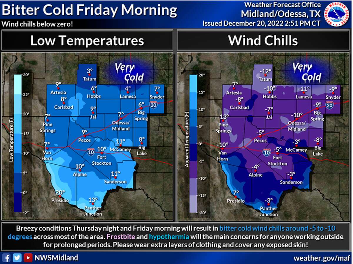 Wind chills will be as low as 5-15 degrees below zero Friday morning due to low temperatures and breezy conditions in the wake of Thursday's cold front. 