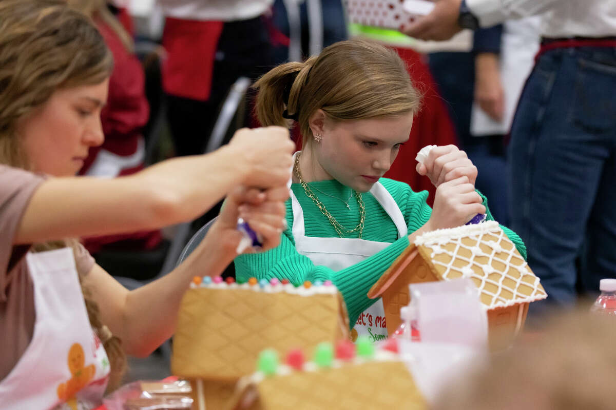 Permian Basin citizens build gingerbread houses at Gingerbread Haven 2022 benefiting Midland Fair Haven Tuesday December 6 at the Midland County Horseshoe Arena & Pavilion.