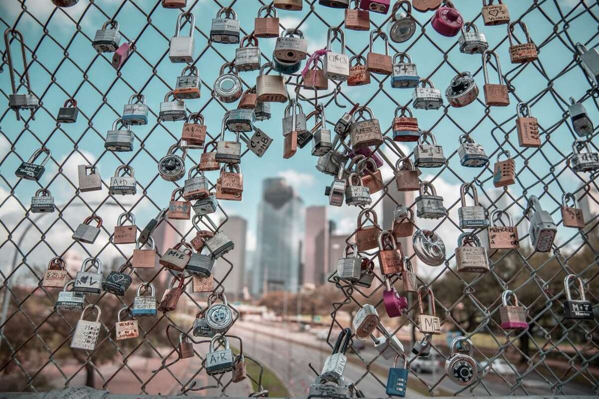 The Lock Bridge at Buffalo Bayou Park in Houston, Texas.