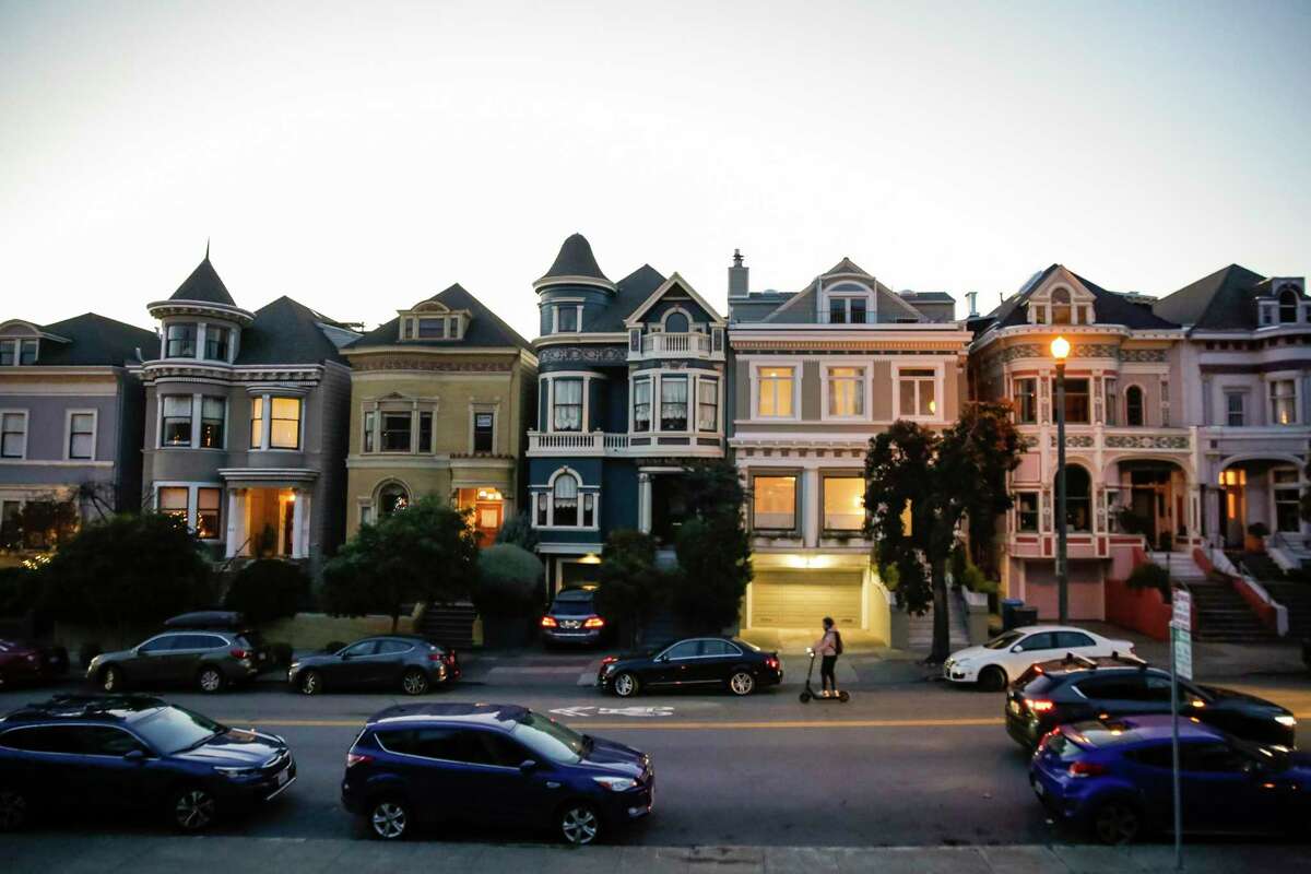 The neighborhood around Alamo Square in the Fillmore district in San Francisco.