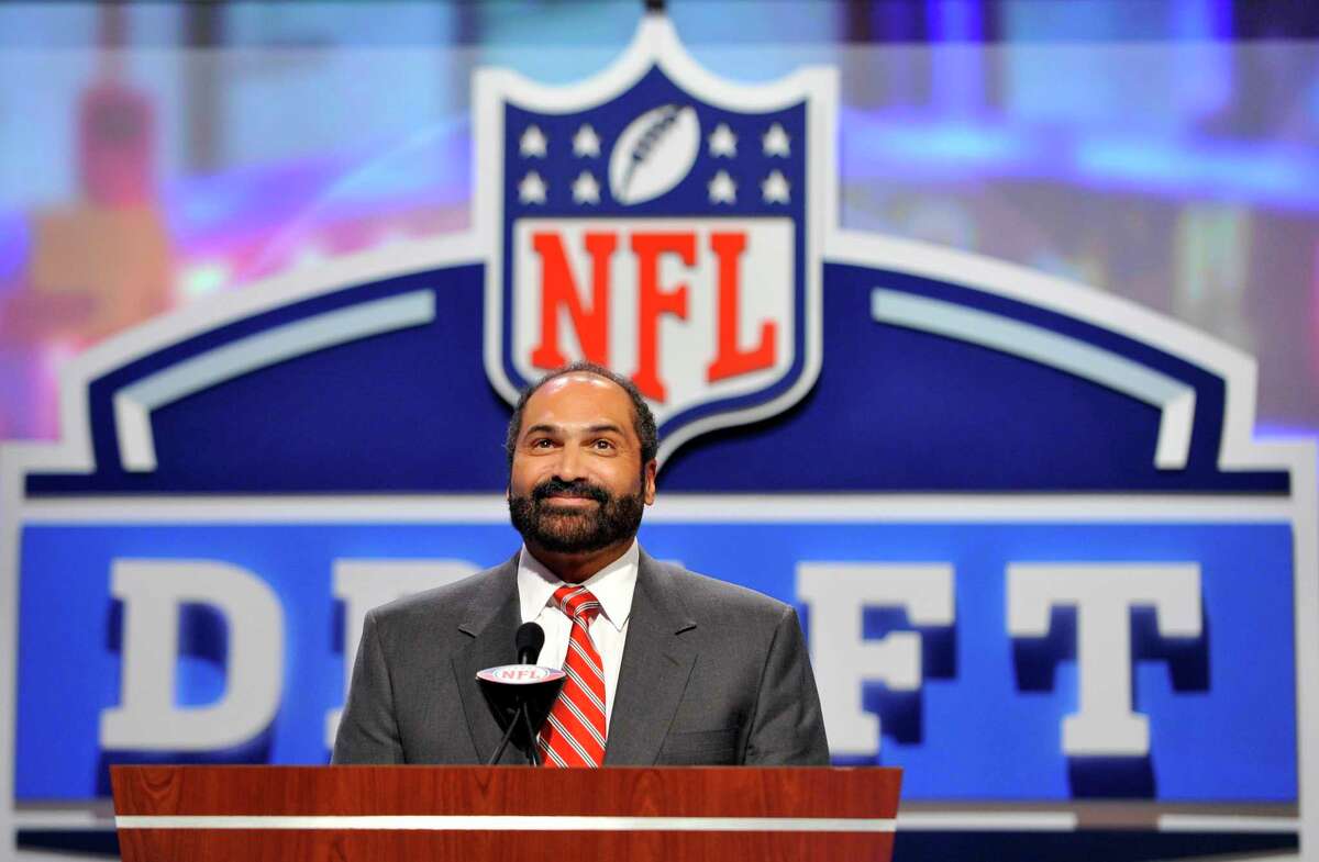 FILE - Hall of Fame Pittsburgh Steeler Franco Harris announces a draft pick during the second round of the NFL Draft at Radio City Music Hall on April 29, 2011, in New York. Harris died on Wednesday morning, Dec. 21, 2022, at age 72, just two days before the 50th anniversary of The Immaculate Reception.