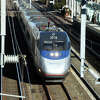 A southbound Amtrak Acela travels through the Fairfield Metro Station, in Fairfield, Conn. Dec. 20, 2022.
