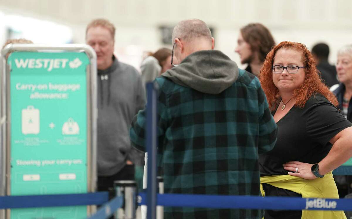 Rhonda Gwynn from Calgary waits to perceive  astir  her preservation  presumption    connected  WestJet Airlines astatine  George Bush Intercontinental Airport connected  Wednesday, Dec. 21, 2022 successful  Houston. Gwynn, who is making her mode   backmost  location  from Ecuador, had 2  reservations, including her husband’s buddy pass. When she went to cheque  in, her preservation  was missing and she has not been capable  to get   a clasp  of the airline.