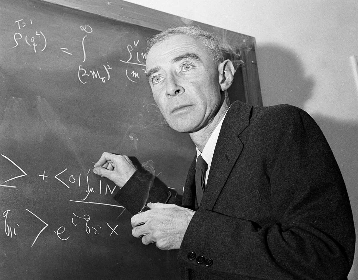 Dr. J. Robert Oppenheimer, creator of the atom bomb, is shown at his study in Princeton University's Institute for Advanced Study, Princeton, N.J., Dec. 15, 1957. 