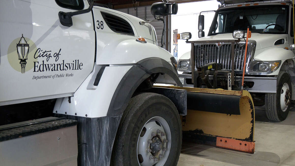 City snowplows stand ready for work in Edwardsville as a winter storm approaches the region, bringing 2-4 inches of snow and bitterly cold temperatures Thursday through Sunday morning.