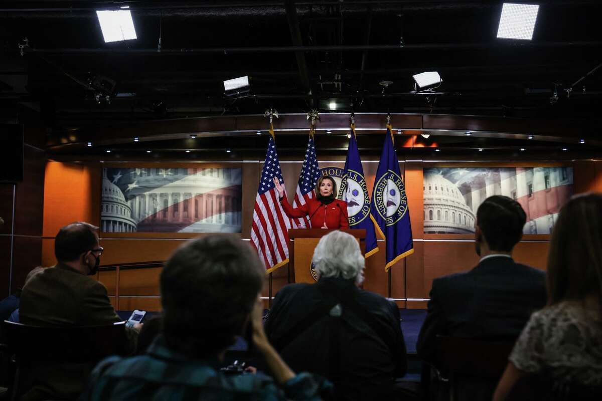 Speaker of the House Nancy Pelosi, D- San Francisco, speaks during her weekly press conference at the U.S Capitol in Washington, D.C. on Thursday, Dec. 15, 2022.