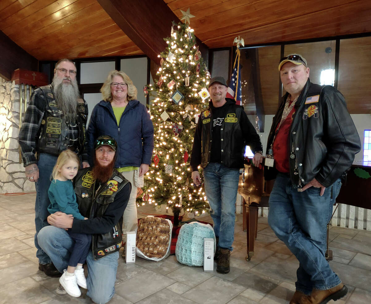Members of the Combat Veterans Motorcycle Association visited the Wagoner Community Center Wednesday afternoon.They presented local veterans with handmade afghans that were donated for that purpose. The group's mission  mission is to support and defend those who have defended their country and their freedoms.