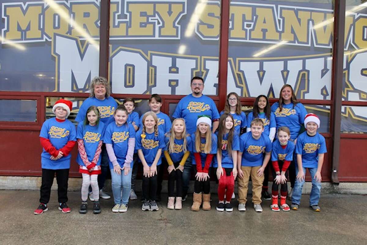 The Morley Stanwood Community Schools Elementary student council includes: Back Row: Mrs. Mary Bennett, Andrew Cain, Caleb Nelson, Mr. Nick Hadley, Jocelyn Alexander, Chelsea Obert and Mrs. Katie Doyle. Front Row: Browdy Routley, Tesla Luri, Brooklynn Rushmore, Emma Clark, Joyce Jackson, Evelyn Kemp, Avery Ijames, Parker Roberts, Gabby Radle and Ryder Indo.
