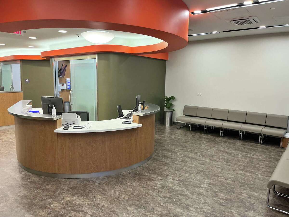 Memorial Hermann-GoHealth Urgent Care opened a new location in December 2022 in the Tanglewood neighborhood at 5885 San Felipe St. Shown here is the reception area.