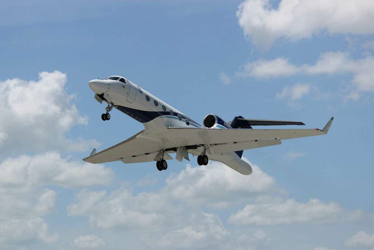 Gulfstream IV, nicknamed Gonzo, takes off from Florida's Lakeland Linder Regional Airport, home of the NOAA Aircraft Operations Center.