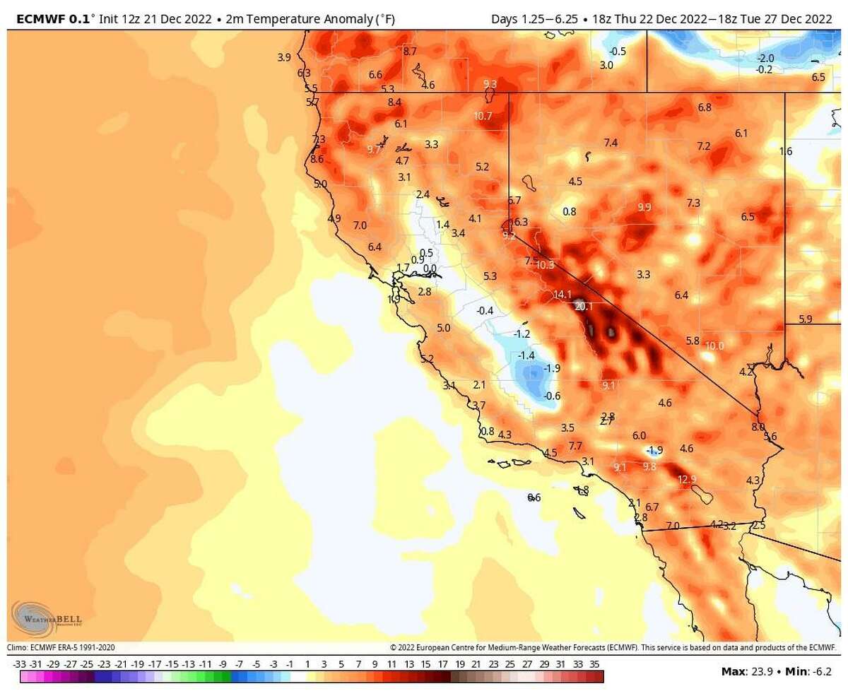 Bay Area forecast Warmer temps and then rain for holiday weekend