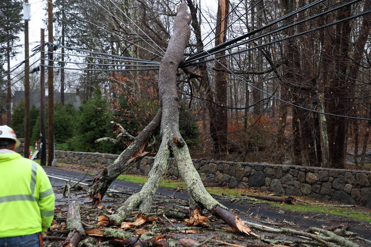 A histrion   knocked down   powerfulness  lines connected  Westport Road successful  Wilton the greeting  of Dec. 23, 2022.